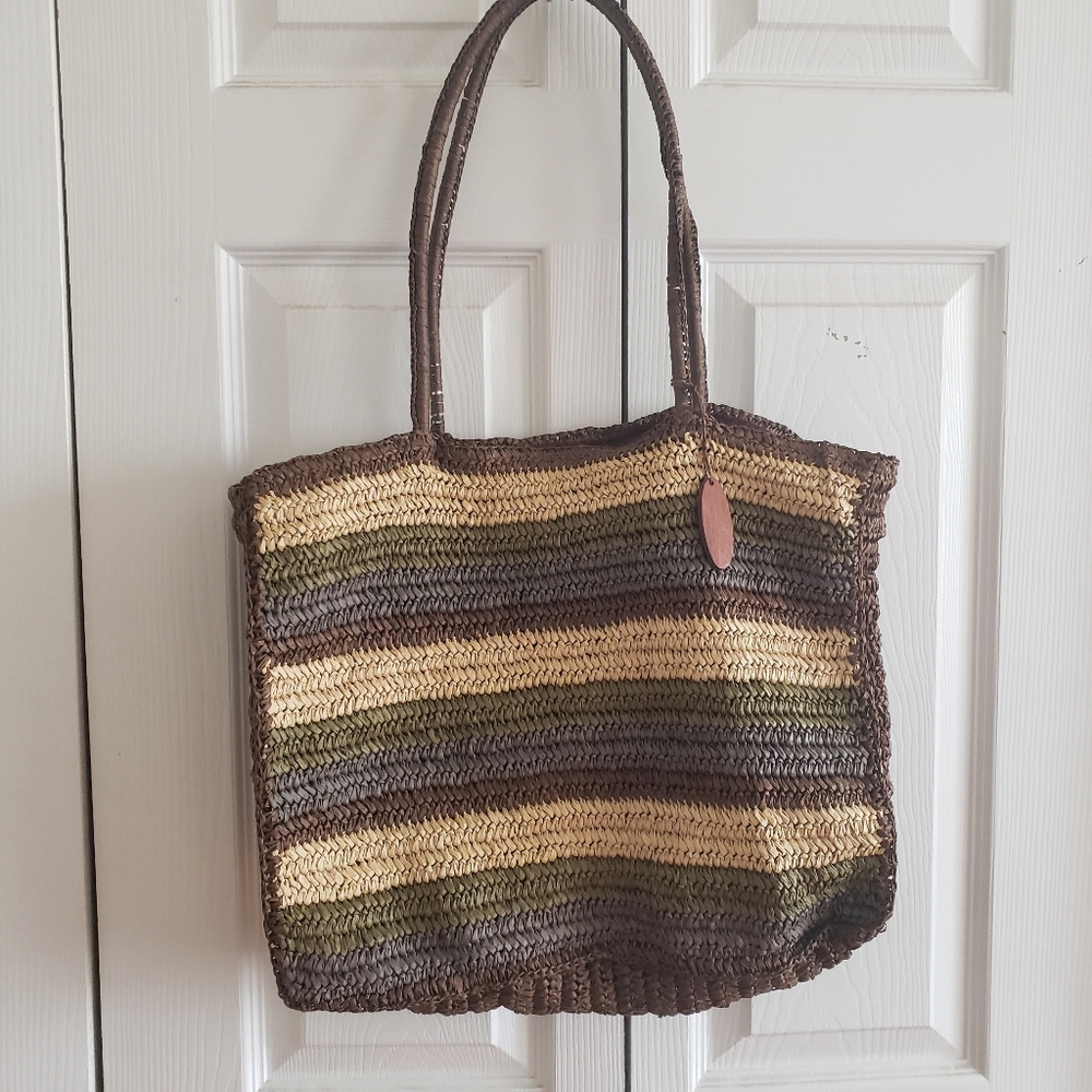Old Navy Woven Earth-toned Beach Bag